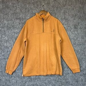 Carhartt Mens Heavyweight Quarter-zip Mock-neck Sweatshirt Loose fit Size L Tall